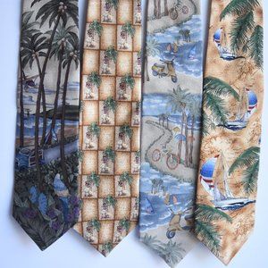 Set of 4 100% Silk Tropicalo Ties by Tango